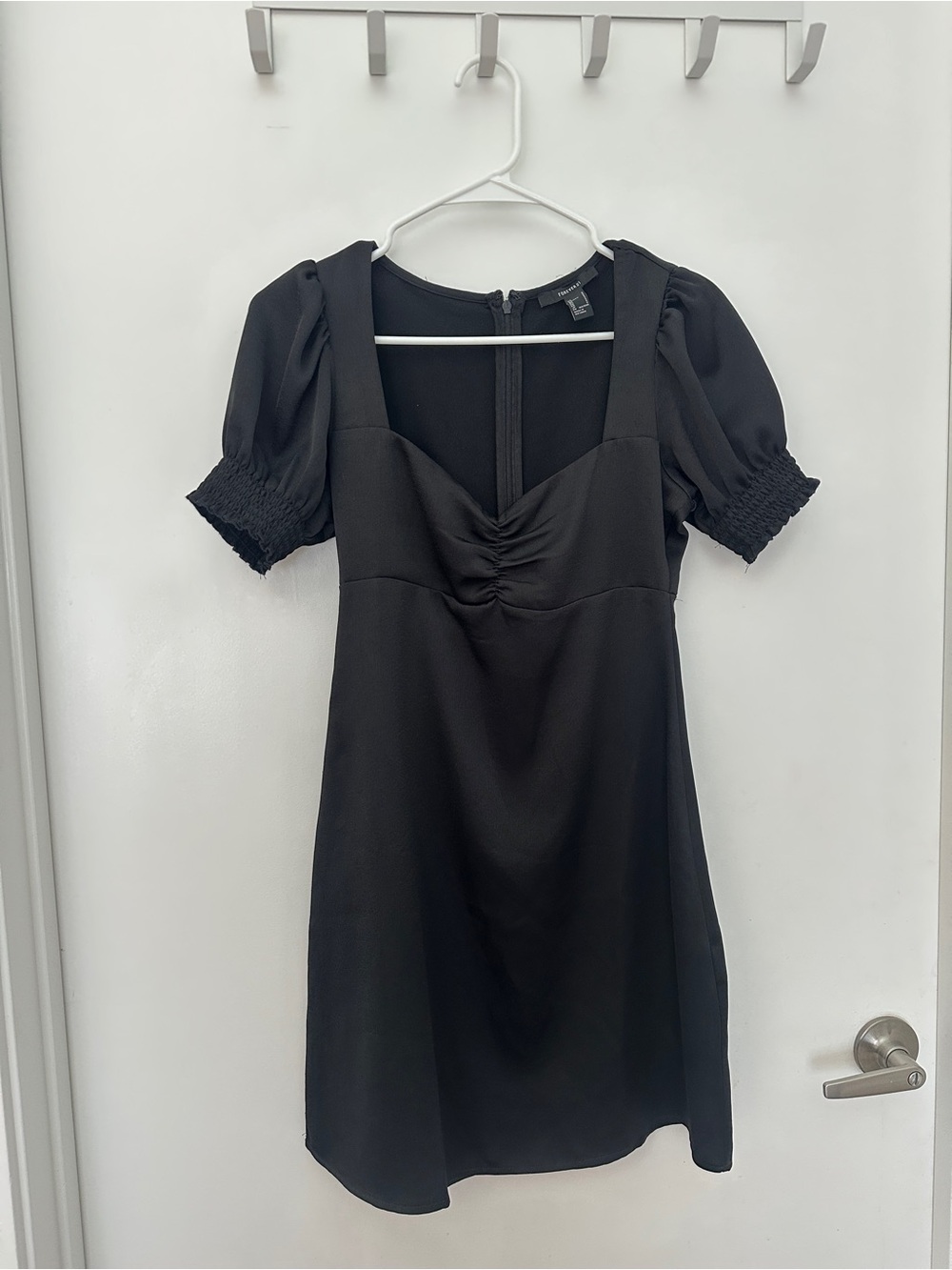 Forever 21 Black Puff Sleeve Mini Dress